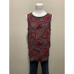 Loft, Women’s, Sleeveless Blouse, Grey Floral Print, Size: M